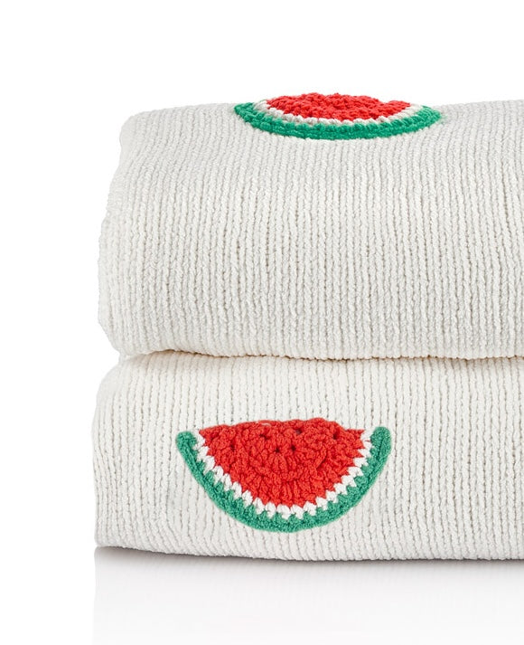 Melon Pop Karpuz Nakışlı Krem Rengi Throw Tek Kişilik Battaniye 140 x 190 cm